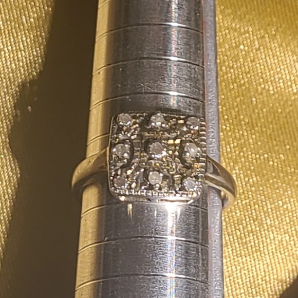 Vintage Natural diamonds ring set in sterling silver - Picture 3 of 7